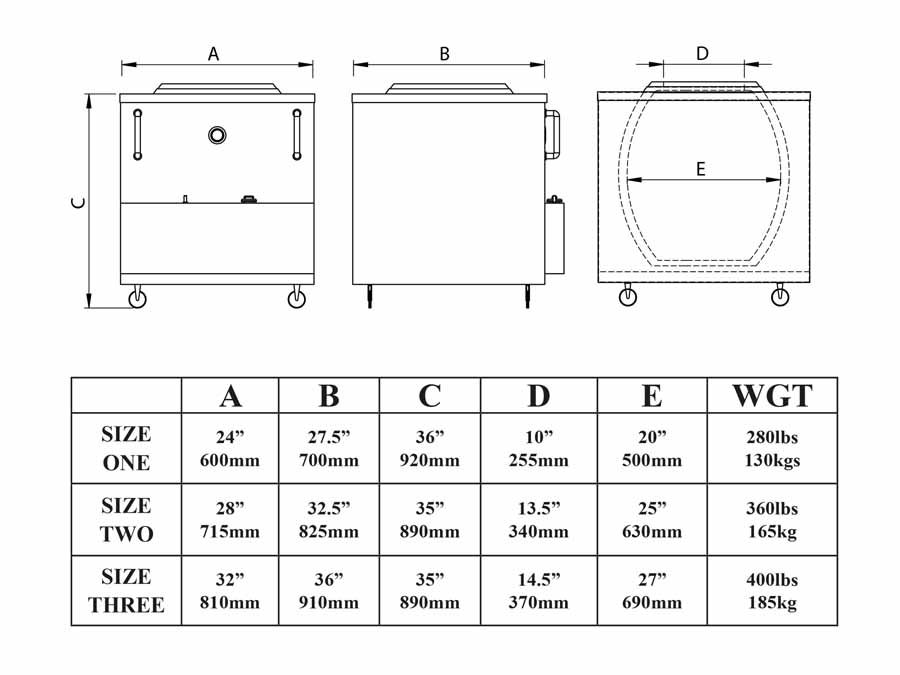 Mesures : Shahi Tandoor® Gas Fired