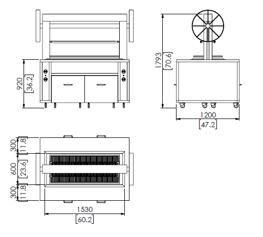 Measures: Asado Flame Grill